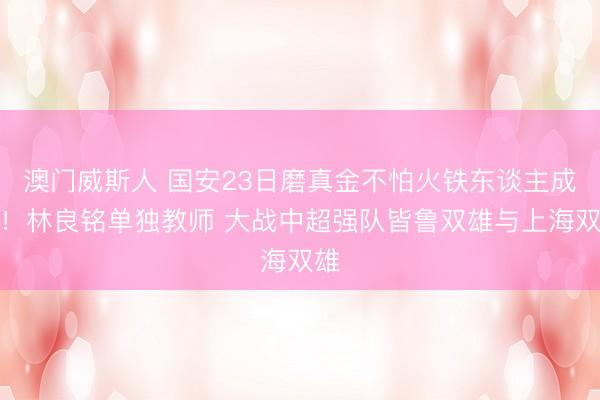 澳门威斯人 国安23日磨真金不怕火铁东谈主成色!林良铭单独教师 大战中超强队皆鲁双雄与上海双雄