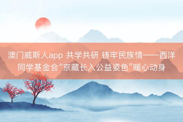 澳门威斯人app 共学共研 铸牢民族情——西洋同学基金会“京藏长入公益姿色”暖心动身