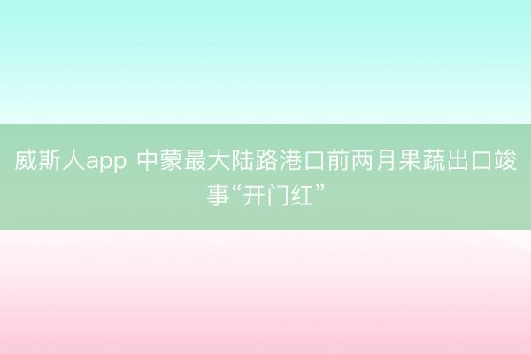 威斯人app 中蒙最大陆路港口前两月果蔬出口竣事“开门红”